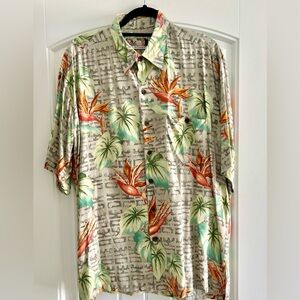 Tori Richard Green and Orange Button Down 
S/S Shirt